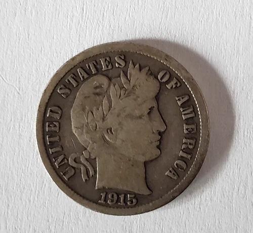 1915 S Barber Dime - Very Good Condition - Silver