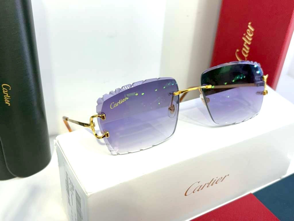 Cartier Classic C-décor CT-00920 Rimless Sunglasses Purple  display picture 3