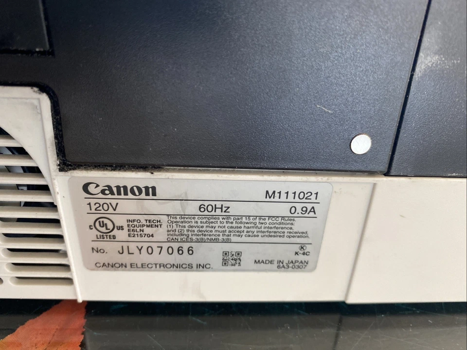 Canon ImageFORMULA CR-190i II USB Check Scanner M111021 w/Power Cord Powers On - Image 3 of 3