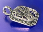 Vintage Signed "P" Thailand 925 Sterling Silver Marcasite Pendant Chain Necklace — photo 6