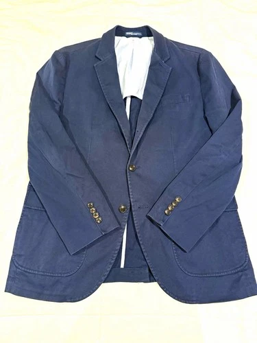 Polo Ralph Lauren Unconstructed Navy Cotton Twill Blazer 46R 3/2 Roll - product listing photo