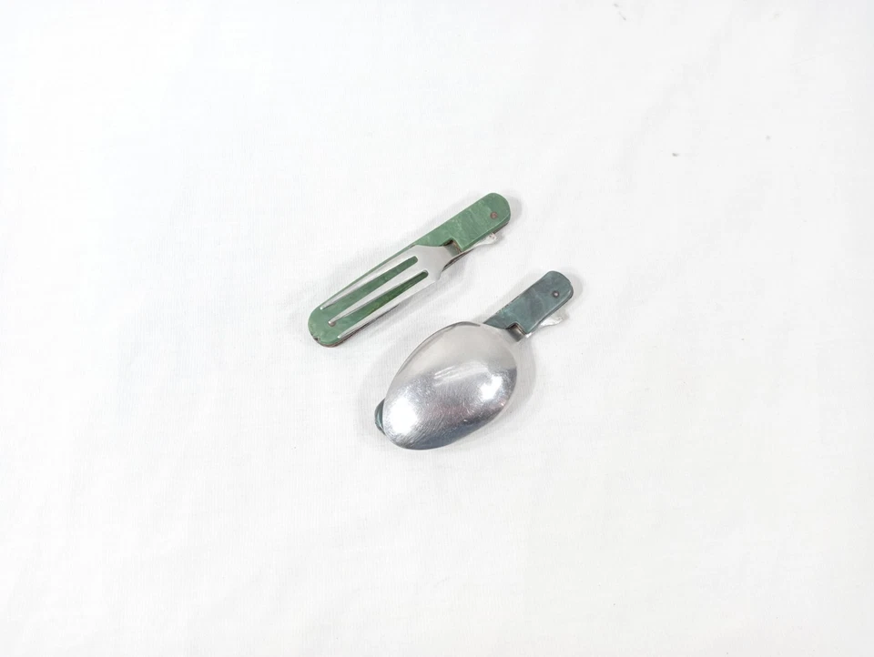 Tourist Set USSR Folding Fork And Spoon Opener Travel Camping Soviet Vintage - Image 3 of 4