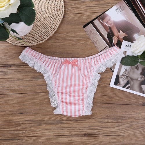 Mens Lace Underwear Thongs Briefs Shorts Sissy Panties Gay Underwear Lingerie - Picture 21 of 27