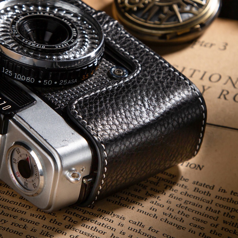 For Olympus PEN EE-3 EE3 Case Genuine Real Leather Half Camera