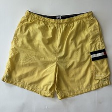 Vintage Tommy Hilfiger Swim Trunks Men s XL Yellow Flag Logo Cargo Pocket Shorts