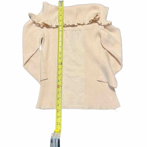 Bebe Off Shoulder Sweater Jumper Rib Top Long Sleeves - Bild 3 von 7