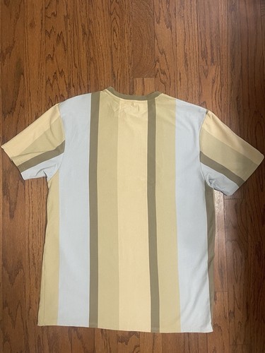 Karl Kani Multicolor Bordado Logo Grande Camiseta Rayas Azul Verde Talla XL - Imagen 4 de 6