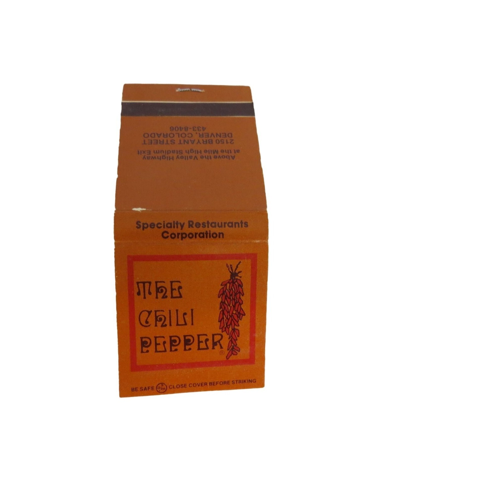The Chili Pepper Restaurant Denver CO Matches Matchbook Advertising