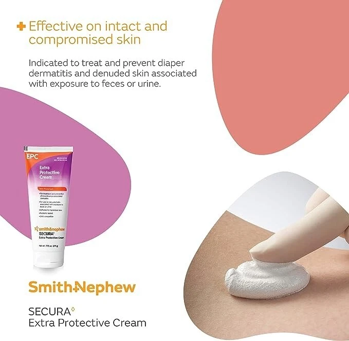 Smith & Nephew SECURA Crema Extra Protectora (EPC) Protectora contra Erupciones Cutáneas, 3.25 OZ Foto 4 de 4