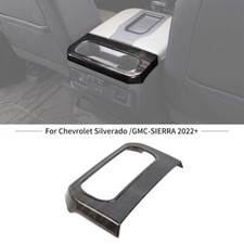 For Chevy Silverado 2019 Black Wood Rear Center Console Cup Holder Cover Bezel