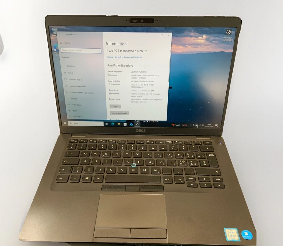 Dell Latitude 5400 · i7-8665U · 16GB · 256GB, foto 1 di 3