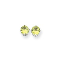 14k White Gold 6mm Simluated Peridot Earrings. Gem Wt- 1.8ct on sale 14k White Gold 6mm Simluated Peridot Earrings. Gem Wt- 1.8ct on sale