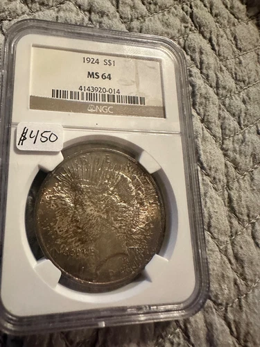 1924 ms64 toned peace dollar ngc