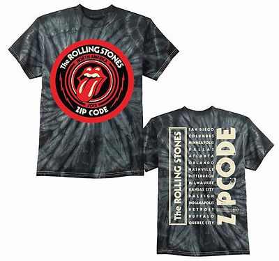 ROLLING STONES - Zip Code 15 Logo TieDye Tour Grey - T-Shirt - Größe Size S