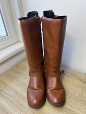 SO Youth Big Girl's Brown Zip Up Riding Boots Size 4