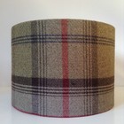 Lampshade Balmoral Hunter Green Tartan Tweed Highland Country Check HANDMADE