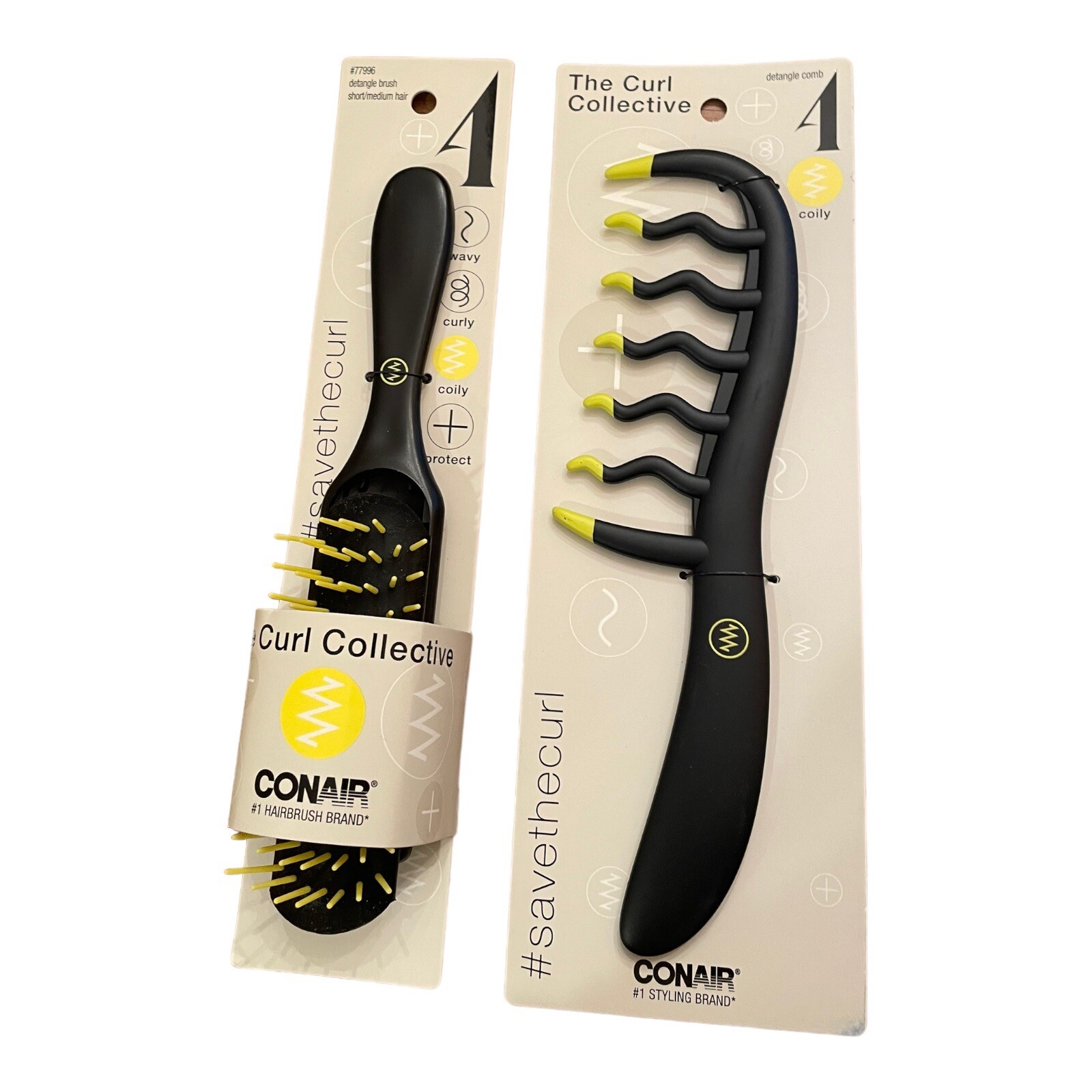 Conair Curl Collective Detangling Brush Short/Medium Hair + Detangle