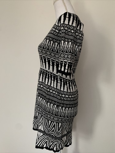 Womens Dress Knit Winter Black White Pattern Sweater Size Small Freshman 1996 - Picture 4 of 6