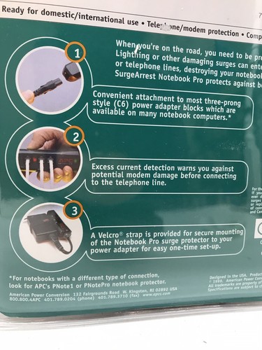 APC PNOTEPRO3 SurgeArrest Computer Notebook Pro Surge Protector -NEW - Picture 4 of 6