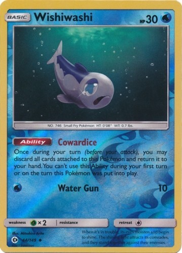 Pokémon TCG - Wishiwashi 44/149 - Reverse Holo Sun & Moon (Base Set) [Near Mint]