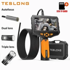 Triple / Dual Lens HD Endoscope Camera Borescope Inspection Camera 5-inch Screen