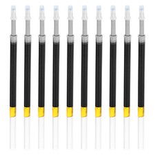 100Pcs 110mm Roller Pen Refills Black Gel Ink Pen Refill, Transparent Rod