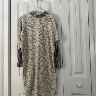 bardot knit dress Queeva Knitted Bardot Mini Dress in Dark Charcoal , Long Sleeve