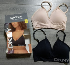 DKNY 2 Pack Seamless Bra Adult Womens Small Black/Sand DAMAGED BOX 