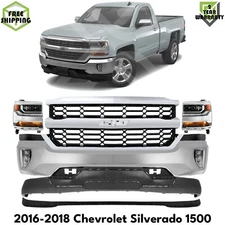 Front Bumper Chrome & Headlight Kit For 2016-2018 Chevrolet Silverado 1500