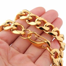 13mm/15mm Hotsale Gold Silver MEN Chain Stainless Steel Curb Cuban Link Necklace