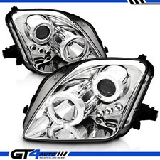 For 1997-2001 Honda Prelude Led Halo Black Projector Headlights Lamps Lr Pair