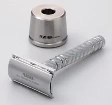 Feather Tokusen Double-edged All Stainless Leather N TAS-D1 Razor w/Stand New