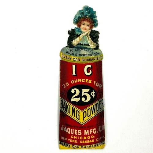 IC Baking Powder Die-cut Pop Up Girl Hidden Sample Advertising Card Vintage