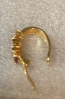 PAJ BB Signed Diamond Chip Purple Glass Goldtone 3/4" Hoop Click Top Earrings — photo 6