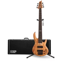ESP LTD B 206SM 6 String Bass Guitar Case Bundle (Natural Satin)