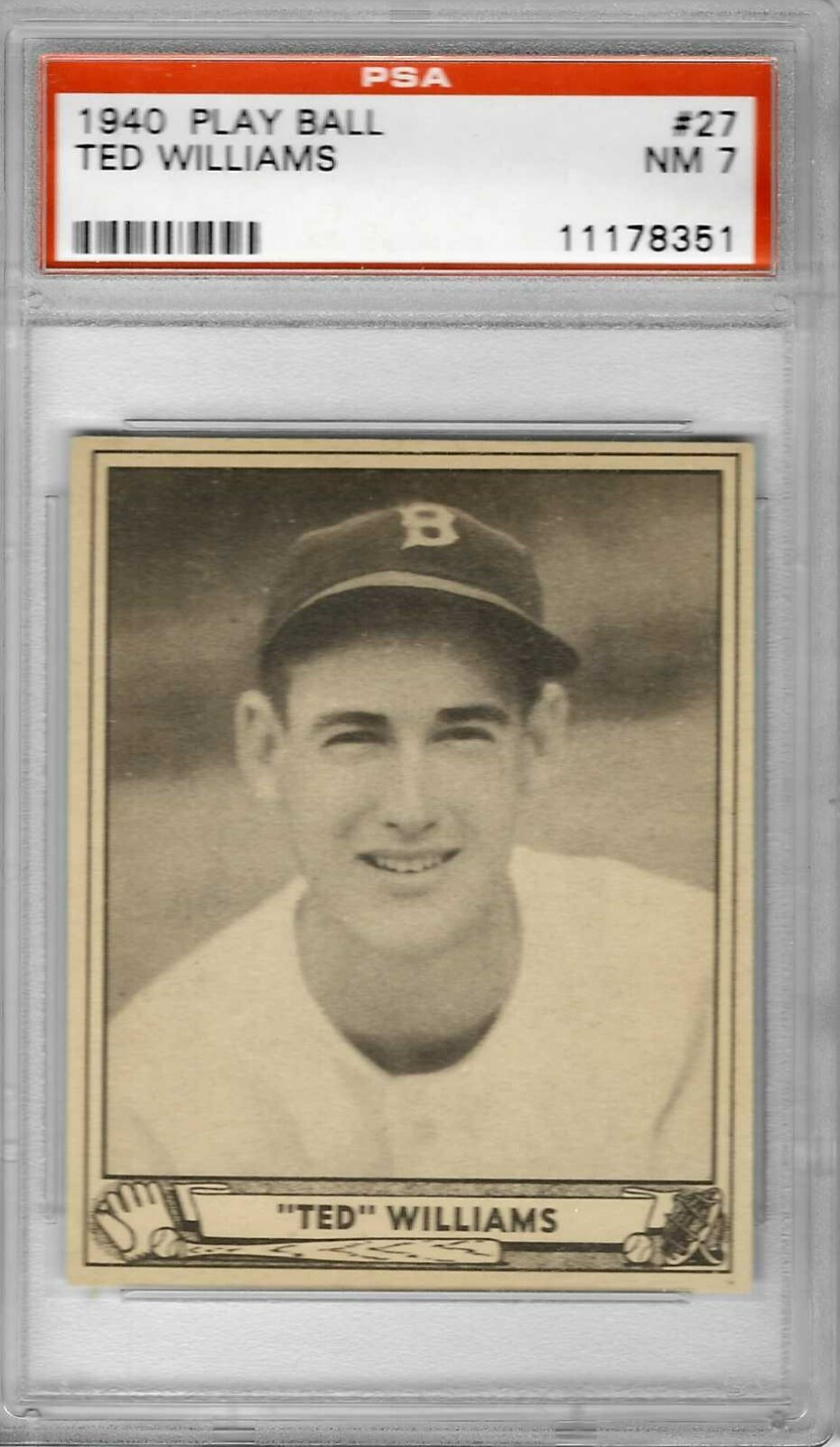 1940 Play Ball #27 Ted WILLIAMS - PSA 7+++ HOF Red Sox
