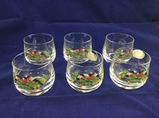 Set Of 6 holiday eggnog glasses Or Candle Holders