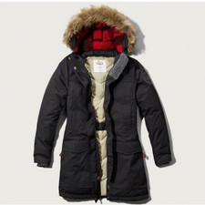 Woolrich X Abercrombie & Fitch Womens Black Patrol Parka Goose Down Small