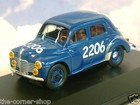 1/43 DIECAST RENAULT 4CV BERLINE TYPE R1063 #2206 BLUE MILLE MIGLIA RACE 1954
