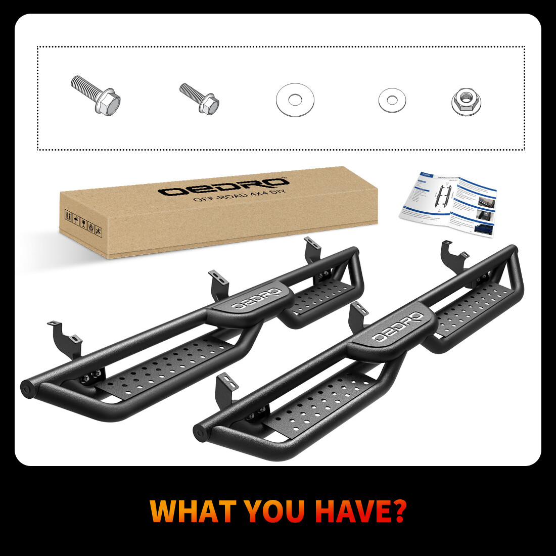 Turmaul Aluminum Running Boards For 2010-2024 Toyota 4Runner – 600 Lb Capacity, Black, No Drill
