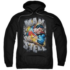 SUPERMAN RIPPING STEEL Licensed Adult Hooded Sweatshirt Hoodie SM-5XL