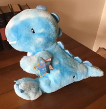 FAO Schwarz Glow Brights Toy Plush LED Sound Blue Dinosaur 15"Stuffed Animal NEW