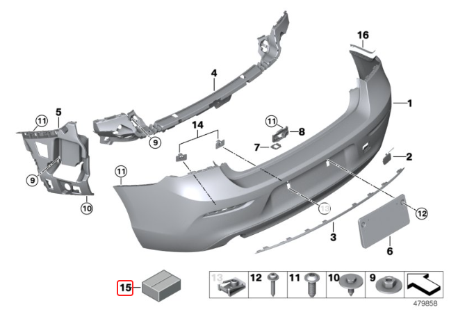 Genuine BMW 1 Series F20 F21 LCI Set Bumper PDC Mounts 