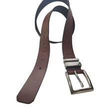 Levi's Genuine Leather Men's Sz.36 Brown Leather Belt Brass buckle 1.5"