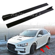 For Mitsubishi Lancer 2002-2017 Gloss Side Skirt Extension Lip Rocker Splitter