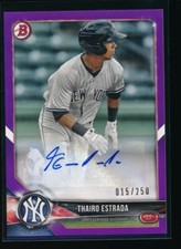THAIRO ESTRADA AUTO 2018 Bowman Paper Purple #/250 Autograph Yankees Rookie RC