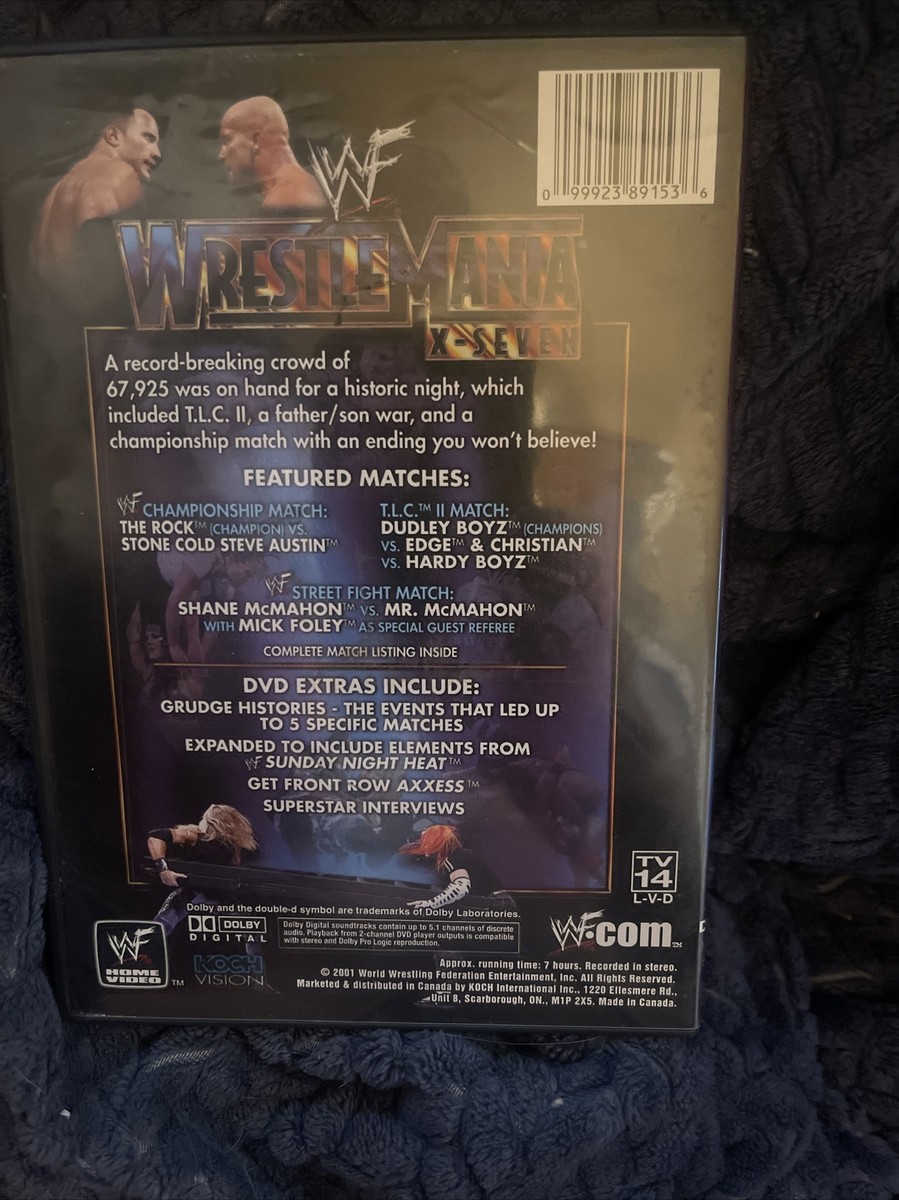WWF WrestleMania X-Seven DVD 17 X-7 WWE Wrestling 2001 ECW WCW The