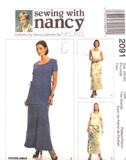 McCall's 2091 ~ Sewing With Nancy ~ Miss -Tops - Pull-On Bias Skirt ~ XL (20-22)