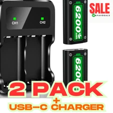 2 Controller Rechargeable Battery Pack Charging Dock For XBox One Elite Series S