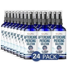 BodyJ4You Piercing Aftercare Cleanser Saline Spray Wash  Solution Mist 24 Pack